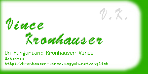 vince kronhauser business card